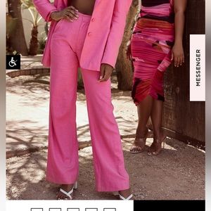 “Andreia” PINK LINEN BLEND TROUSERS- House of CB